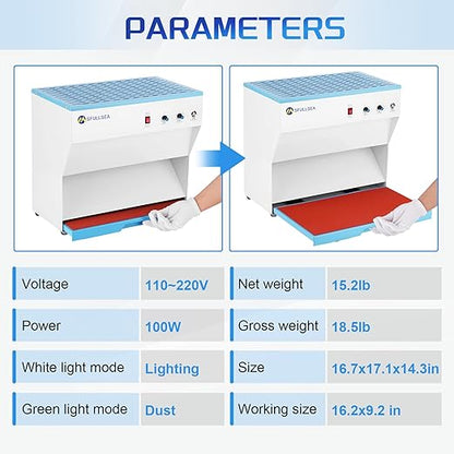 Flow Hood H13 HEPA Filter Hood Large Size HEPA Air Filtration Fan Unit HEPA Filter Fan Clean Bench Workstation for Phone LCD Repair Tissue Culture Seedlings