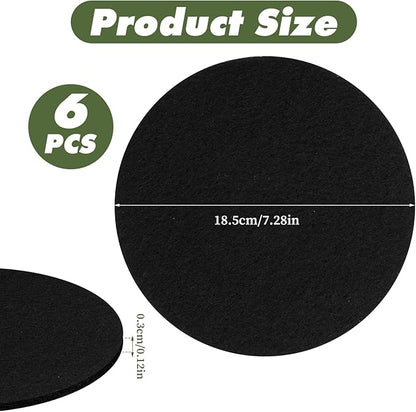 6 Pack Charcoal Filters for Compost Bucket, 7.25 inch Round Activated Carbon Replacement Filters for Kitchen Compost Bins Kitchen Composts Bin Charcoal Filter Replacements