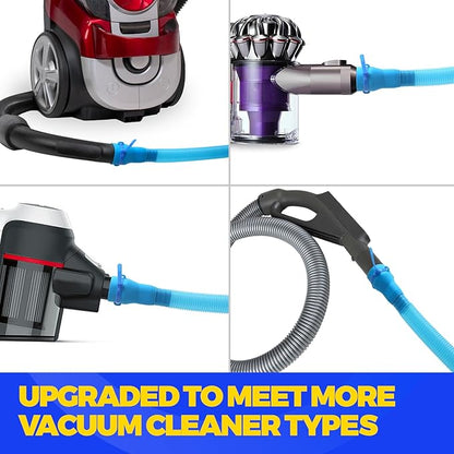 Holikme Dryer Vent Cleaner Kit 2 Pieces - Upgraded Dryer Lint Screens Cleaner Brush Part,Compatible with Most Vacuum Cleaner,Vacuum Hose Attachment & Refrigerator Coil Brush,Quickly Lint Remove,Blue