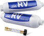 RV Water Filter - Inline Water Filter with Flexible Hose Protector - NSF & ANSI 42 Certified - Camping Essentials for Reducing Odors, Bad Taste, Chlorine and Rust（2 Pack）