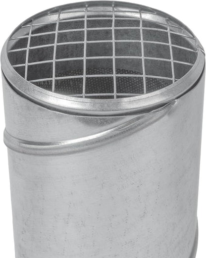 Repa Market Ø4 Inch Duct Cover – Galvanized Steel Round Duct Cap with Mesh Screen – HVAC Exhaust or Intake Vent – Exterior Pipe Air Outlet – Spiral Ventilation Ducting Metal End Plug