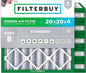 Filterbuy 20x20x4 Air Filter MERV 8 Essential Dust & Allergy Defense (6-Pack), Electrostatic Pleated HVAC AC Furnace Filters Replacement, Made in USA (Actual Size: 19.50 x 19.50 x 3.63)