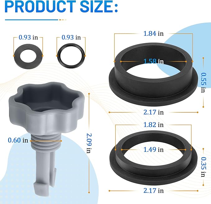 Pool Sand Filter Pump Seal Gasket Replacement for Intex Sand Filter Pumps Motor Seals, Pool Sand Pumps Part Hose Seals Repair Kit Include 11228 11412 L-Shape O-Ring Gasket and Air Release Valve