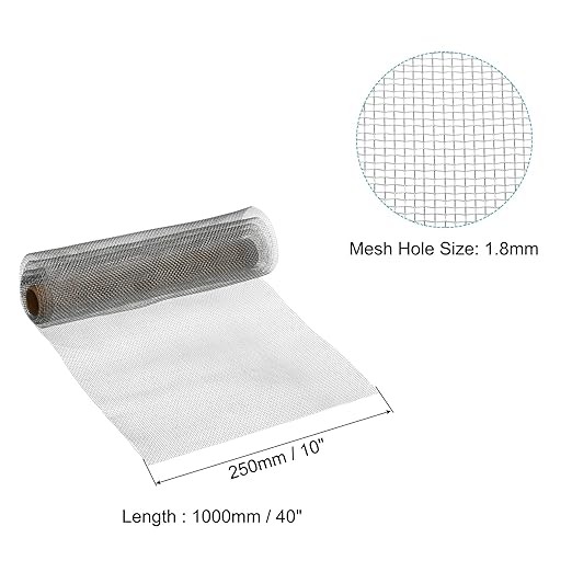 PATIKIL 40" L x 10" W Woven Wire Mesh, 12 Mesh 316L Stainless Steel Air Vent Filter Screen for Window Security Vent Cover Filtration Animals Fence