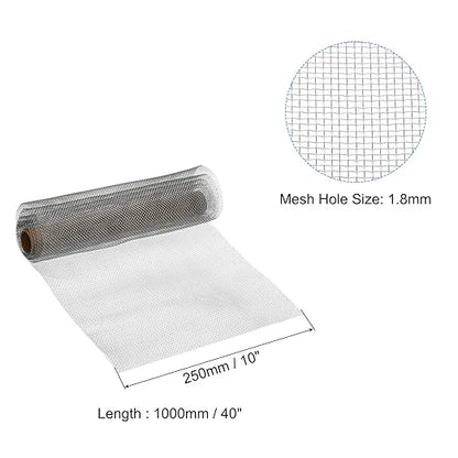 PATIKIL 40" L x 10" W Woven Wire Mesh, 12 Mesh 316L Stainless Steel Air Vent Filter Screen for Window Security Vent Cover Filtration Animals Fence