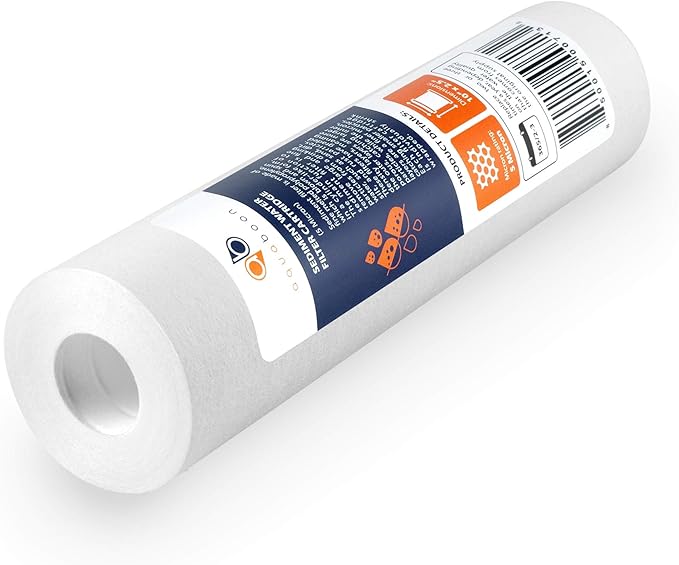 Aquaboon 5 Micron 10 x 2.5 Sediment Filter - Whole House Water Filter Replacement Compatible with Well Water Filters - P5, AP110, WHKF-GD05, 50 Pack