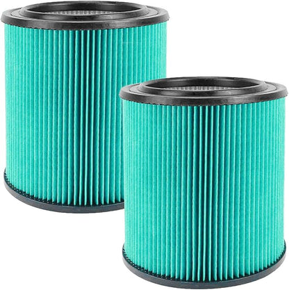 MZY LLC 2 Pack 17912 & 9-17912 Replacement Filter Compatible for Craftsman Shop Vac 5 to 32 Gallon, 3-Layer Pleated 9-17907 Wet/Dry Fine Dust Filter, Part # 17912 & 9-17912