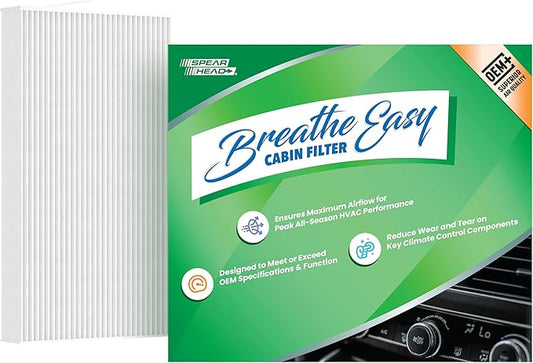 Spearhead OEM+ Particulate Breathe Easy Cabin Filter | Fits 09-14 Cube, 11-17 Juke, 11-25 Leaf, 13-19 Sentra Like OEM | Provides Max Airflow & Enhanced Performance (BE-177P)