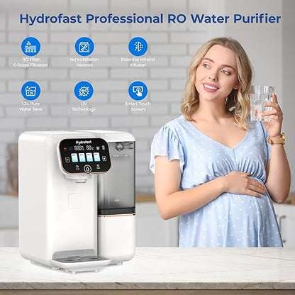 Countertop Reverse Osmosis Water Filter, UV 6 Stage RO Filtration System with Remineralization pH Balance, Portable Water Purifier for Kitchen, RV, Office, No Installation, B100