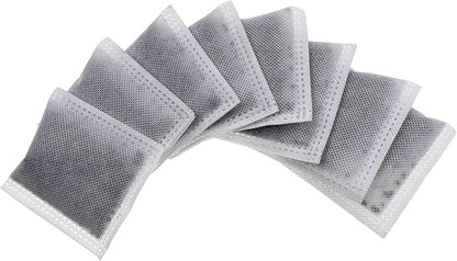 8 Pack Compact Activated Charcoal Odor Absorbing Filter Refill Deodorizer Compatible with iTouchless Cans 2.5 Gal, 3 Gal, 4 Gal and Other Small Trash Cans Under 8 Gallons with Filter Compartment