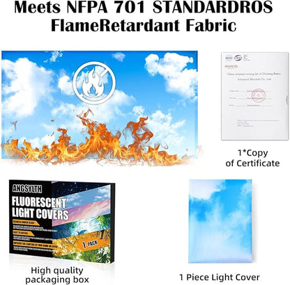 Fluorescent Light Covers - Classroom Covers for Ceiling Lights, 1 PCS 4 x 2 Feet Magnetic Light Filters, Classroom, Office Decor (Blue Skies & White Clouds)