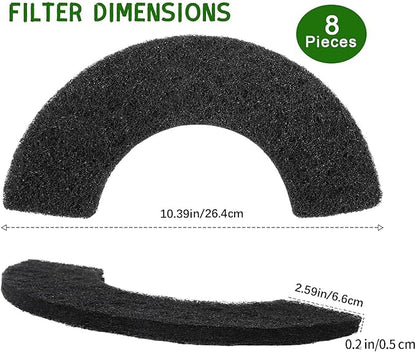 8Pcs Carbon Filters Compatible with LR 4,Replacement Activated Charcoal Filters for Litter Box Carbon Premium Filter,Thickened and Durable,Eliminate Odor and Controls Moisture on Pet's Body