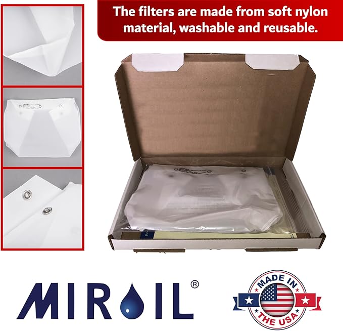 MirOil RB6PS EZ Flow Deep Fryer Oil Filter Bag – Reusable Grease Strainer to Extend Oil Life & Maintain Food Quality – Handles Hot or Cold Liquid – Deep Fryer Filter for Cooking (No Frame Included)