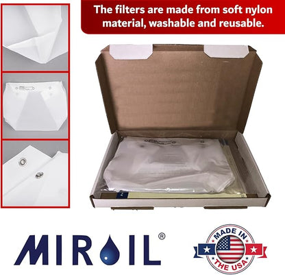 MirOil RB6PS EZ Flow Deep Fryer Oil Filter Bag – Reusable Grease Strainer to Extend Oil Life & Maintain Food Quality – Handles Hot or Cold Liquid – Deep Fryer Filter for Cooking (No Frame Included)