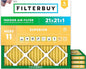 Filterbuy 21x21x1 Air Filter MERV 11 Superior Pet & Allergy Defense (4-Pack), Electrostatic Pleated HVAC AC Furnace Filters Replacement, Made in USA (Actual Size: 20.88 x 20.88 x 0.75)