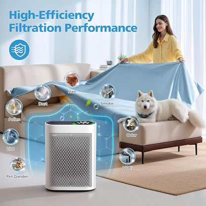 4 Pack HAP602 Replacement Filter Compatible with ECOSELF HAP602 / HAP602WF Air Purifier, Air Purifiers Replacement Filter for Home Large Room, # RF-HAP602-2P