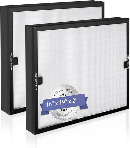 BD-AS-550 Air Scrubber Stage 2 Replacement Filter Compatible with BlueDri, VEVOR and Dri-Eaz Scrubber Air Purifier, for F301H, True HEPA H13 Filter of 16 x 19 x 2 inches（2 Pack）
