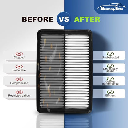 Engine & Cabin Air Filter for Hyundai Sonata Gas (2015-2019) Air filter for Car Replacement CF12151 CA11942 Automotive Accessories-2 Pack