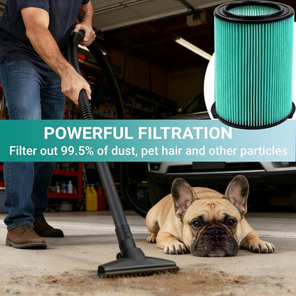 Replacement VF6000 Filter for Ridgid Shop Vac Filters 5-20 Gallon, 5-Layer Wet/Dry Rigid Shop Vac Filters Compatible with WD5500 WD0671 WD6425 WD7000 WD1280 WD1851 WD1680-1 Pack
