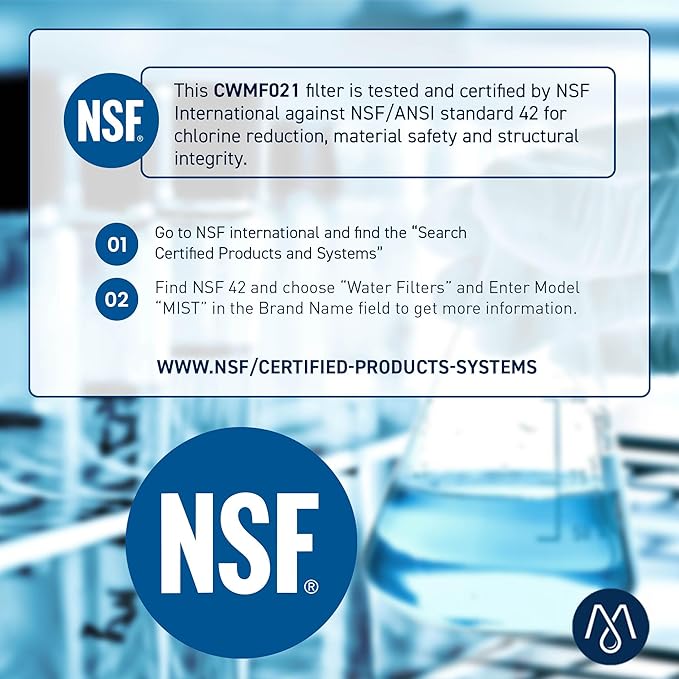 Mist HAF-CIN/EXP Refrigerator Water Filter Replacement for Samsung DA29-00020B, DA29-00020A, Kenmore 46-9101 – NSF 42 & 372 Certified – 2 Pack