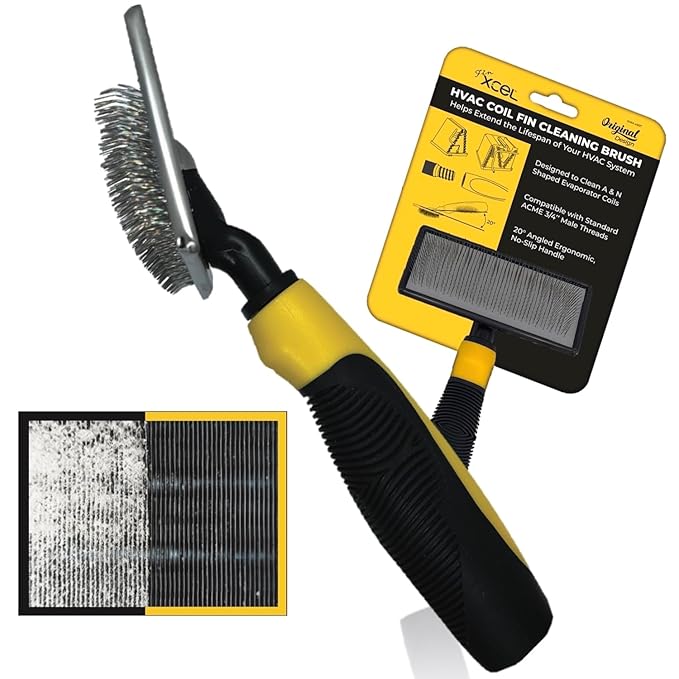 Coil Cleaning Fin Brush for AC Evaporator and Condenser Coils – HVAC Coil Cleaner | Stainless Steel Pins - Improve Efficiency, Prevent Ice Build-Up, Easy AC Maintenance