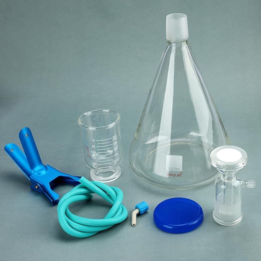 stonylab Glass Filtration Apparatus, Borosilicate Glass Vacuum Filtration Assembly Filter Kit with 3000 ml Filtering Flask and 500 ml Graduated Funnel