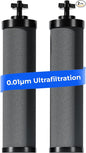 [New Upgraded Ultrafiltration] Waterdrop Black Water Filter, Replacement for Berkey® BB9-2® Black Purification Elements, Berkey® Gravity Water Filter System, 2 Pack