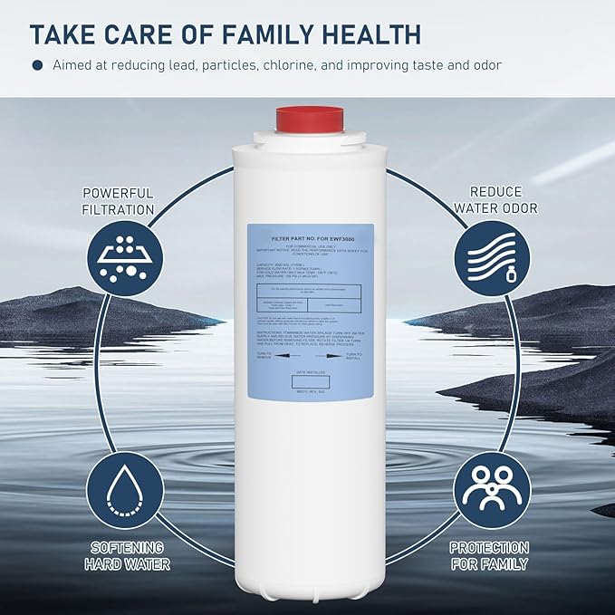 51300C Water Replacement Filter Compatible with Elkay 51300C EWF3000, and Ezh20 Bottle Filling Station, 3000 Gallon Water Filter Replacement for ERF750, 51299C, 55898C (No Chip)