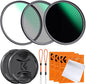 K&F CONCEPT 52mm CPL MCUV ND1000 Lens Filter 2 Lens Caps Kits Waterproof Polarizing + UV Protection + Fixed Neutral Density Camera Lens Filter with 24 Layer Coatings