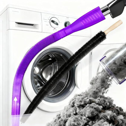Dryer Vent Cleaner Kit - Universal Vacuum Hose Attachment & Lint Brush, Effectively Clean Clogged Dryer Ducts, Fit Most Vacuums for Dryer, Refrigerator Coils & Behind Appliances (Purple)