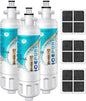 ICEPURE Alkaline ADQ36006101 Refrigerator Water Filter and Air Filter Replacement for LG LT700P, Kenmore Elite 46-9690, FML-3, ADQ36006102, RWF1052, CLCH106, RWF1200A, LFX28968ST, Enhances PH, 3Pack
