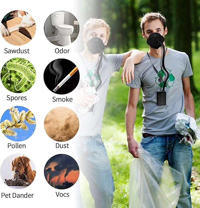 Bwinmak Electric Portable Rechargeable Air Purifier Makes with Filter for Dust,Sanding,Polishing,Weeding,Protection Works