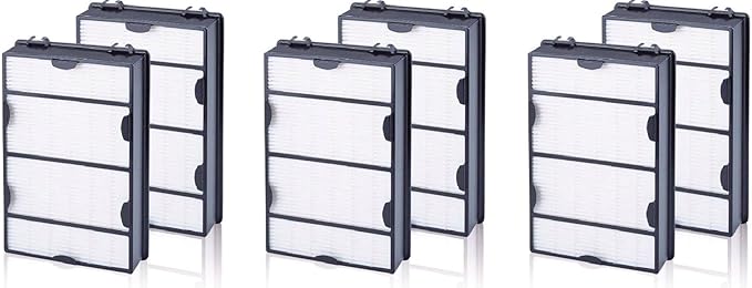 Nispira True HEPA Air Filter Replacement Compatible with Holmes Air Purifier HAPF600 HAPF600D HAPF600D-U2 Filter B, 6 Packs
