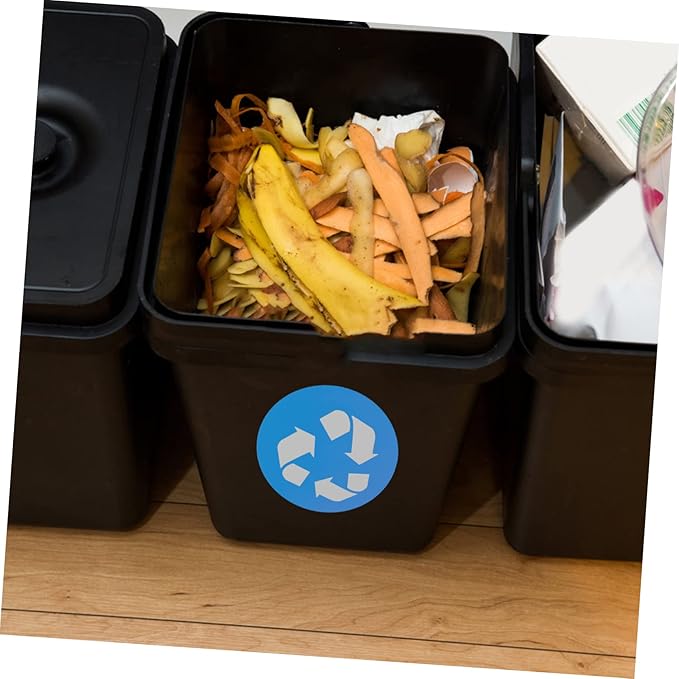 NUOBESTY 12pcs Adhesive Waste Sorting Stickers for Trash -Friendly Labels for Recycling Garbage Sorting Easy to Install Decals for Indoor Outdoor Use