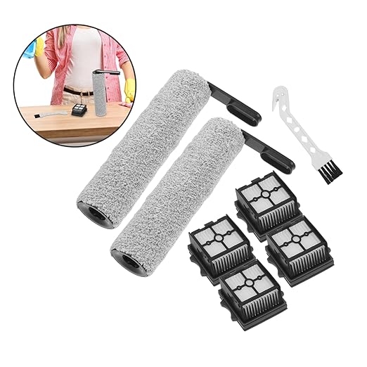 1set Floor Scrubber Brush Replacement Kit Slim Rollers Filters and Brush for Compatibility Performance and Odor Removal