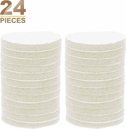 HARFINGTON 24pcs Scrubber Scouring Pads 450 Grits 4 Inch Drill Power Brush Hoop and Loop Surface Conditioning Disc Drill Scuffing Disc Scrub Pads for Home Kitchen Cleaning, White