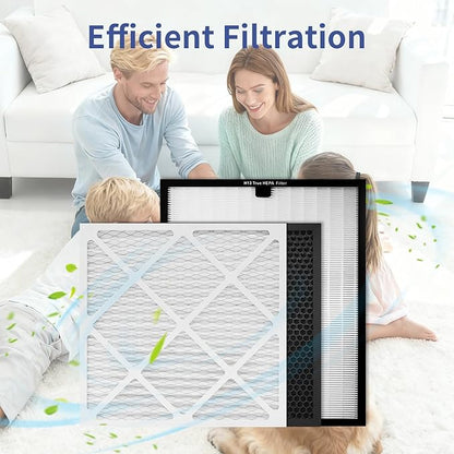 Air Scrubber Replacement Filter Set, HEPA 550/Activated Carbon/MERV-13 Filter Compatible with Commercial Air Scrubber & Purifiers(6 Pack)