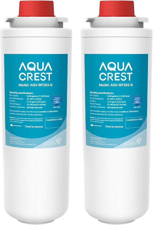 [WITH CHIP] AQUA CREST WF283-R Replacement for Elkay® 51300C, Compatible with Elkay® ezH20® and Halsey Taylor® Bottle Filling Stations, NSF/ANSI 42, Reduces Chlorine, Bad Taste & Odor, 2 Packs