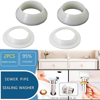 2PCS 56mm (2.2") Flat Silicone Sealing Gaskets - Leak-Proof Washers for Bathroom Sink Drain & Inclined Sliding Joints
