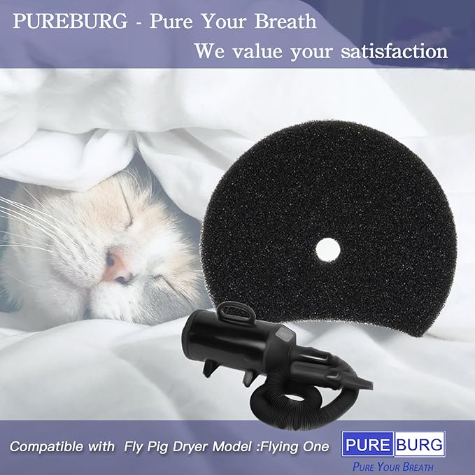 PUREBURG Flying One Replacement Filter Compatible with Flying Pig Pro Grooming Dryer Model Flying One,Pet-Hair Dryer Filter Air Clean,8-Pack