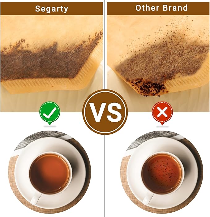 Segarty #1 Coffee Cone Filters, 400 Count Pack Size 1-2 Cup Natural Unbleached Brown Paper Disposable Pour Over Maker Basket Dripper for Most Brewer Machine for Home, Office, Cafetera