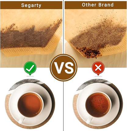 Segarty #1 Coffee Cone Filters, 400 Count Pack Size 1-2 Cup Natural Unbleached Brown Paper Disposable Pour Over Maker Basket Dripper for Most Brewer Machine for Home, Office, Cafetera
