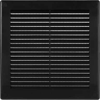 Vent Systems 6" x 6" Inch (Opening Dimensions) - Pack of 50 - Plastic Black Soffit Vent Cover - Flat Square Air Vent Grille - Air Vent Deflector - HVAC 8" x 8" Inch (Overall Dimensions)