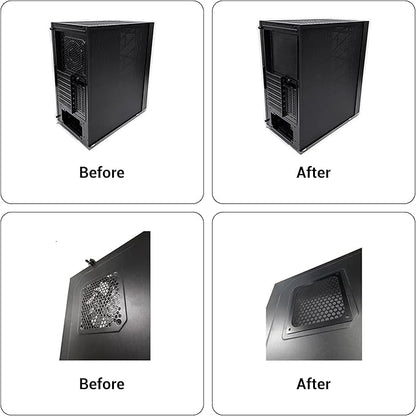 120mm Fan Dust Filter PC, 10Pack PVC Computer Dust Filter Mesh Dustproof Case Cover PC Cooler Fan Filter Grills with 40pcs Screws for Computer Cooler (PVC, 120 * 120mm, 10pcs, Black)