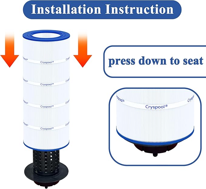 Cryspool® 09028 Filter Compatible with CC100, Clean & Clear CCRP100, R173215, Predator-100, Posi-Clear PXCRP 100, PAP100, C-9410,FC-0686, 100 Sq. Ft Pool Filter Cartridge, 1 Pack
