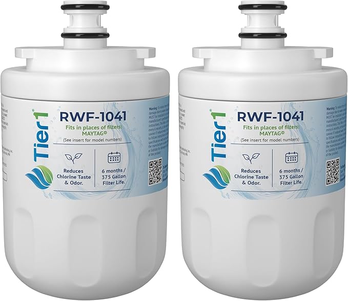Tier1 RWF1041 UKF7003 Refrigerator Water Filter | Replacement for EDR7D1, UKF7002AXX, UKF7003AXX, WSM-1, WF288 Fridge Filter - Up to 12 Months Supply | Easy Install | Great Tasting Water & Ice (2-pk)