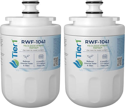 Tier1 RWF1041 UKF7003 Refrigerator Water Filter | Replacement for EDR7D1, UKF7002AXX, UKF7003AXX, WSM-1, WF288 Fridge Filter - Up to 12 Months Supply | Easy Install | Great Tasting Water & Ice (2-pk)