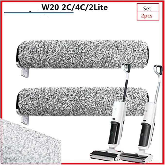 Vacuum Cleaner ，compatible For Xiaomi Mijia， W20 2c/ 4c/ 2lite Cordless Wet Dry Floor Cleaning Machine Scrubber Roller Brush Home Accessories(2pcs)