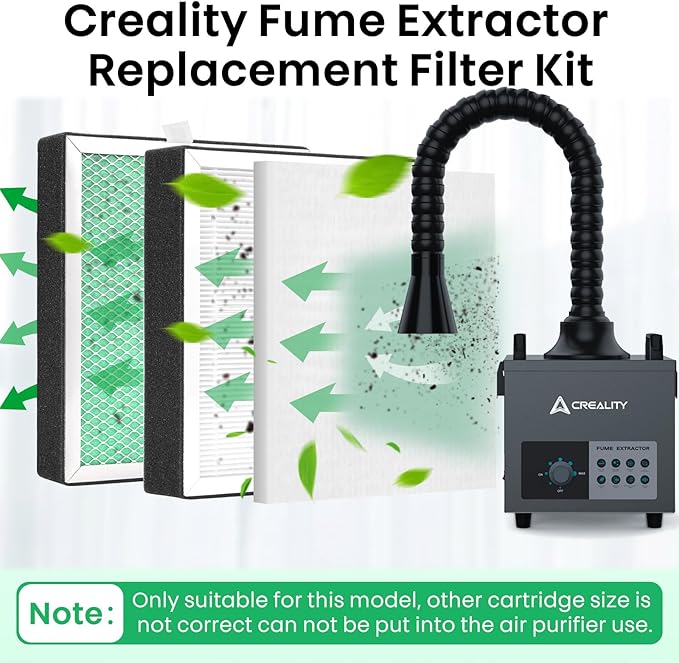Filter Replacement for Creality Fume Extractor, HEPA Filter with Honeycomb Structure for Smoke Purifier, Capable of filtrate 99.97% of 0.03um Particles, 10×8.26×1.2 inch