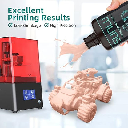 SUNLU 3D Printer Resin 1kg, Fast Curing Standard 3D Resin for LCD DLP SLA 3D Printers, 395 to 405nm UV Curing 3D Printing Liquid Photopolymer Resin, Low Shrinkage, High Precision, 1000g, Cream Beige